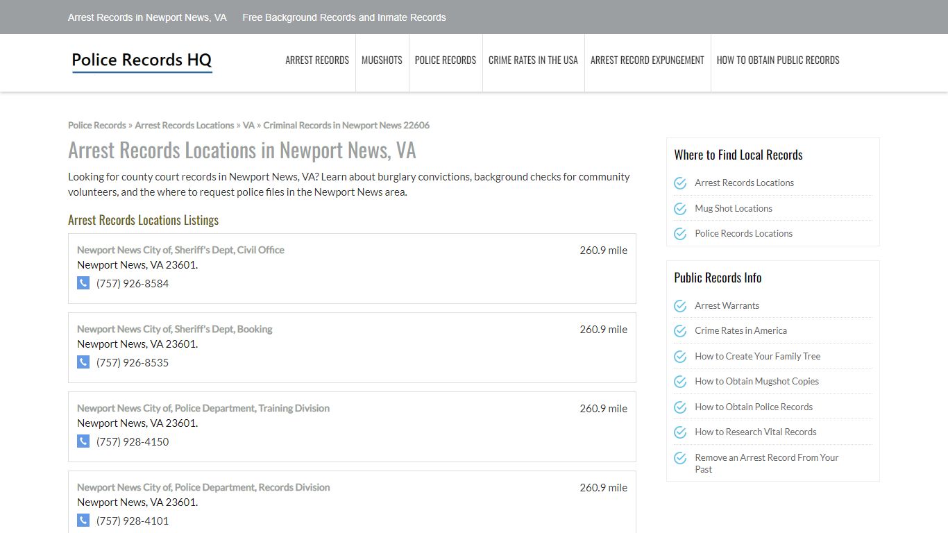 Arrest Records in Newport News, VA - Free Background ...